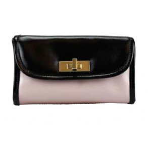 Beauty Secrets Make-up pung med blank overflade - Rosa og sort