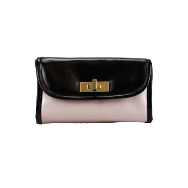 Beauty Secrets Make-up pung med blank overflade - Rosa og sort
