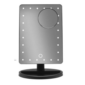 Gillian Jones Kosmetikspejl p fod i 10 x forstrrelse og LED - Sort