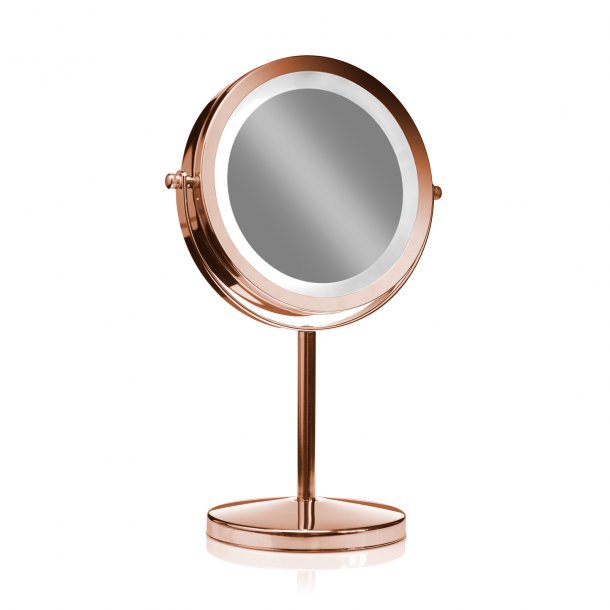 Gillian Jones Kosmetikspejl p fod - 10 x forstrrelse og LED - Rose-gold