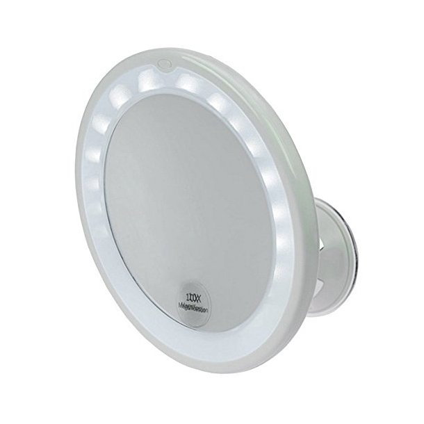 Kosmetex Kosmetikspejl med 10 x forstrrelse og LED belysning -  17,5 cm. 