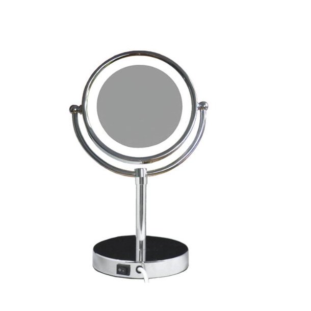 Loywe Kosmetikspejl p fod med lys - 5 x forstrrelse (Diameter 21,5 cm.)