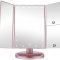 EaseHold 3-fljet Make-up spejl i Rosa med 1, 2 og 3 x forstrrelse