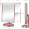 EaseHold 3-fljet Make-up spejl i Rosa med 1, 2 og 3 x forstrrelse
