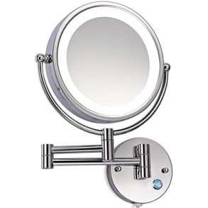 Loywe Kosmetikspejl til vg m. lys og touch knap - 5 gange forstrrelse -  21,5 cm.