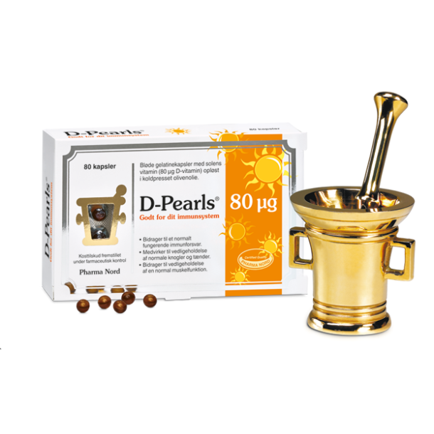 D-Pearls 80 g + D3-vitamin - 80 kapsler