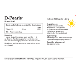 D-Pearls 20 g - Solens Vitamin - 120 kapsler