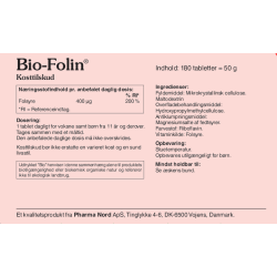 Bio-Folin 400 mcg.- God til din graviditet - 180 stk.