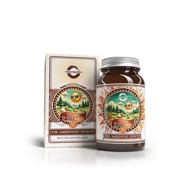 Raw Organics Vegansk D-vitamin - 120 stk.