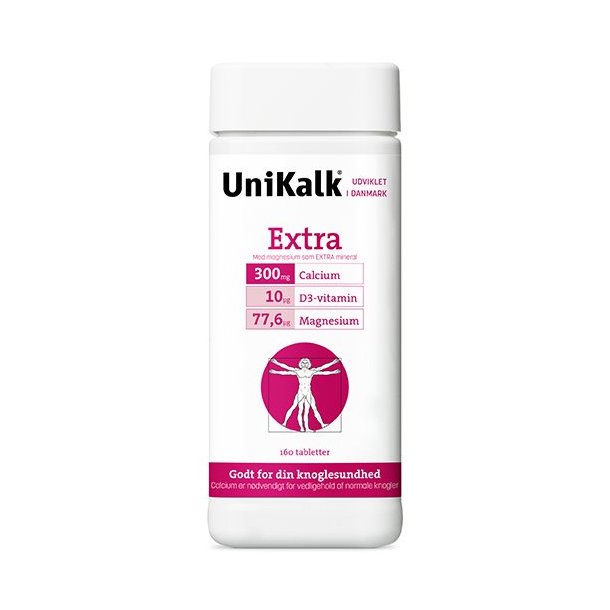 UniKalk Extra m. magnesium & vitamin D - 160 tabletter