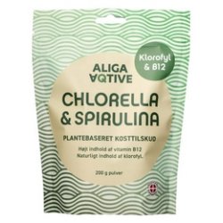 Aliga Aqtive Chlorella &amp; Spirulina pulver - 200 gr.