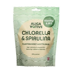 Aliga Aqtive Chlorella & Spirulina pulver - 200 gr.