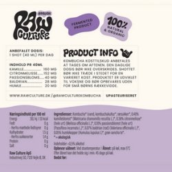 Raw Culture Kombucha Evening Shot, kologisk - 500 ml. 