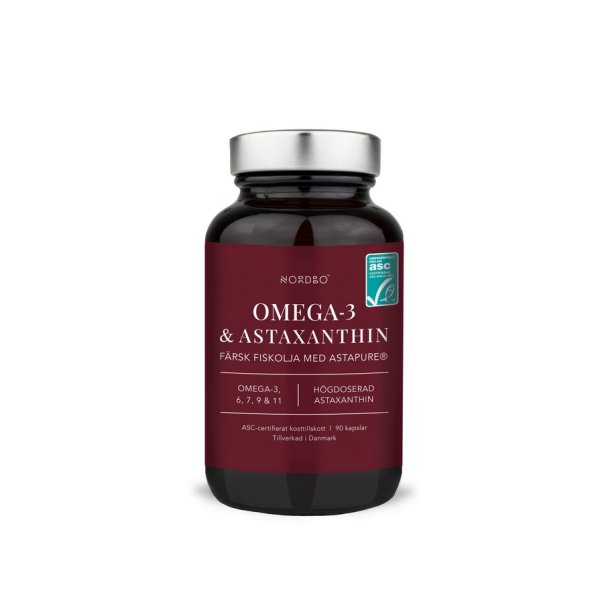 Nordbo Omega-3 &amp; Astaxanthin - 90 kap. 