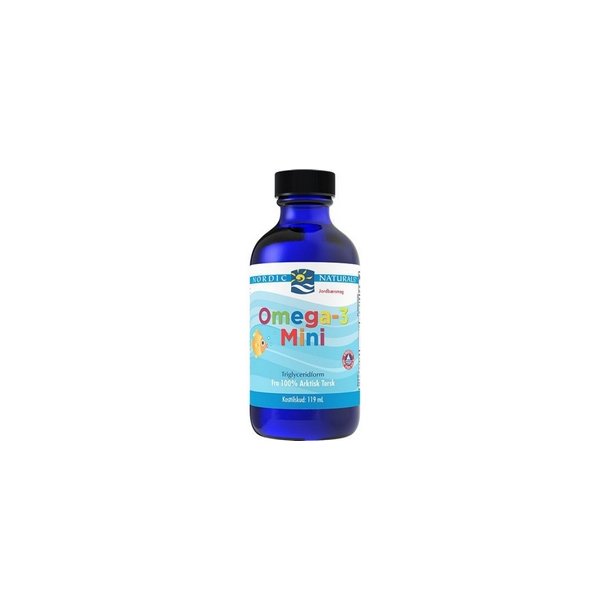 Nordic Naturals Flydende Omega-3 Mini med jordbrsmag - 119 ml.