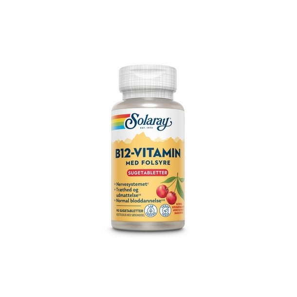Solaray B12 Vitamin med Folsyre - 90 tab.