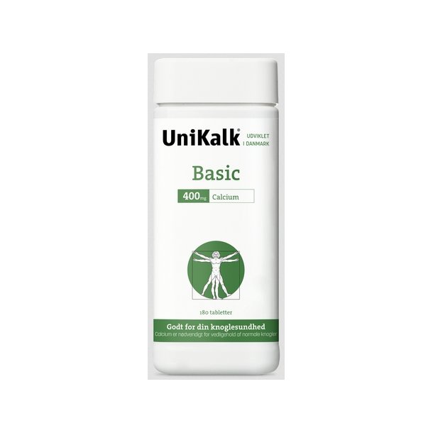 UniKalk Basic 400 mg. calcium - 180 tabletter