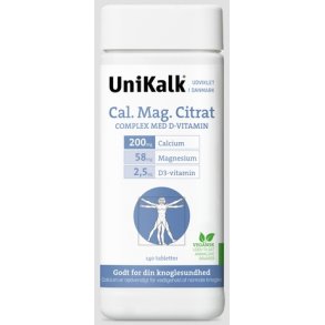 UniKalk Cal-Mag-Citrat - 140 tabletter