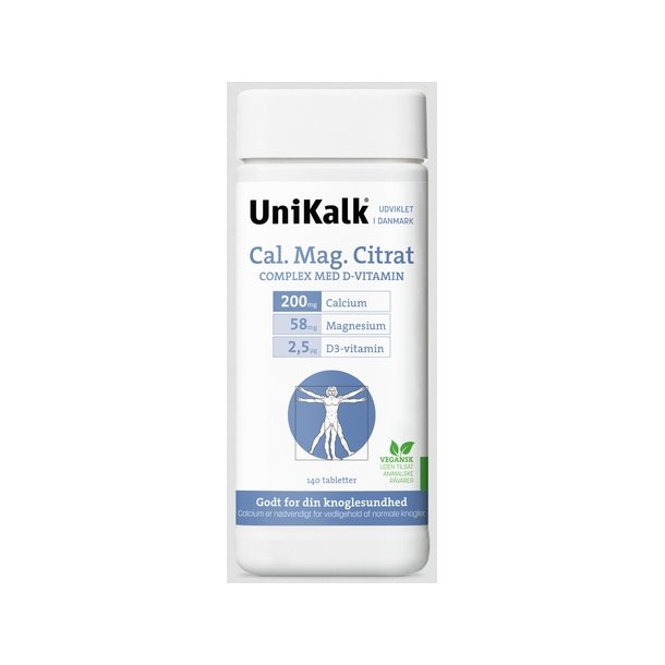 UniKalk Cal-Mag-Citrat - 140 tabletter bedst f�r 1/26