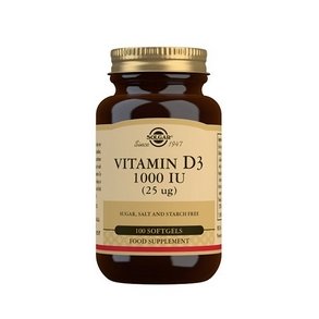 Solgar D3-vitamin 25 mcg softgel (1000 i.u.) - 100 kapsler