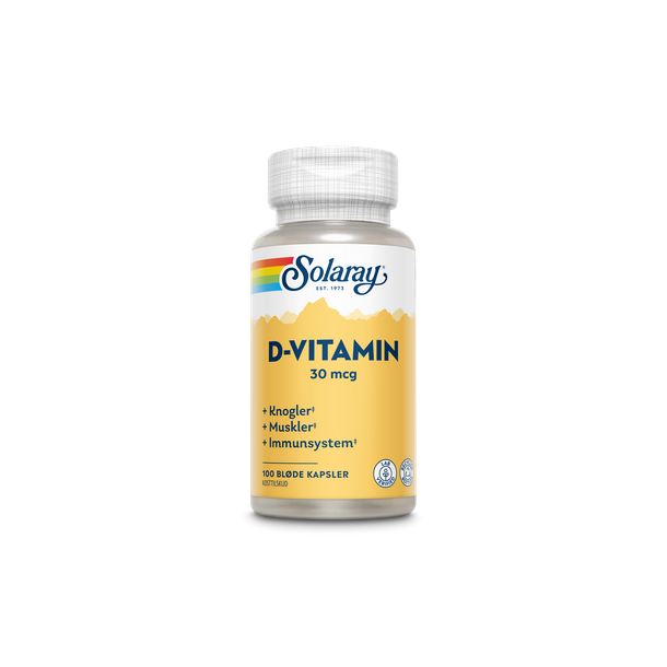 Solaray D-vitamin 30 mcg. - 100 stk.