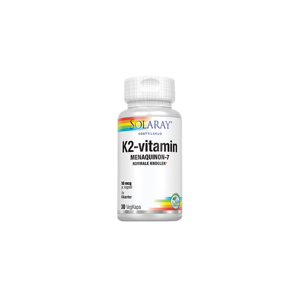 Solaray K2-vitamin 50g - 30 vegetabilske kapsler