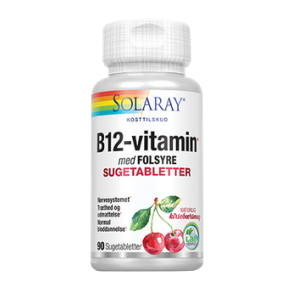 Solaray B12 Vitamin med Folsyre - 90 sugetabletter