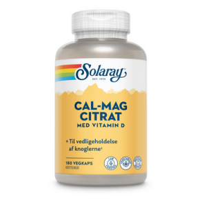 Solaray Calcium Magnesium Citrat  m. D-vit. - 180 kapsler