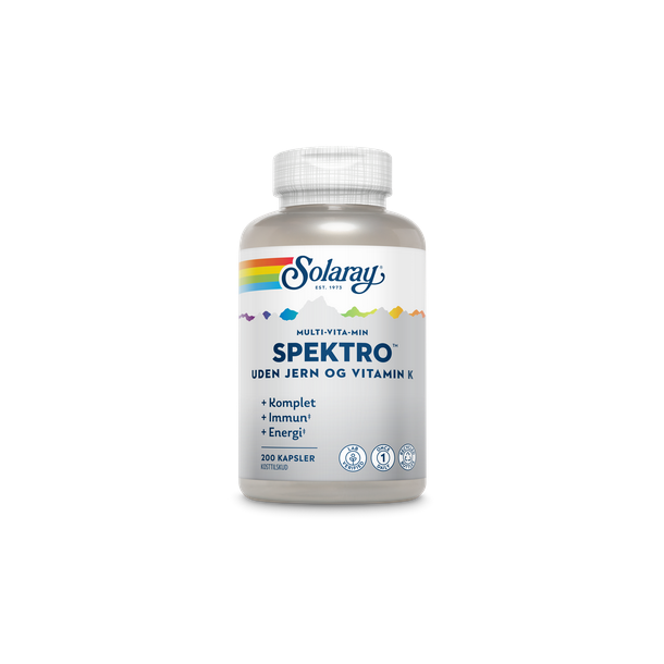 Solaray Spektro Multi-vita-min - Uden jern og vitamin K - 200 stk.
