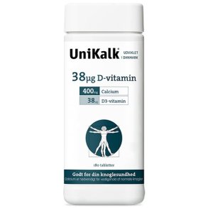 UniKalk D-Vitamin 38 µg - 180 tabletter