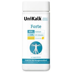 UniKalk Forte m. citrussmag - 90 tyggetabletter