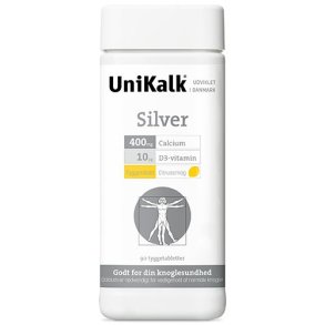 UniKalk Silver m. D vitamin med citrussmag - 90 tyggetabletter