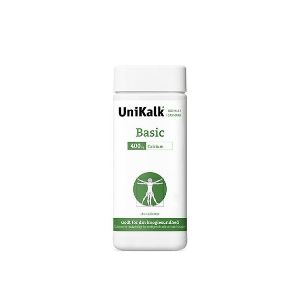 UniKalk Basic 400 mg. calcium - 180 tabletter