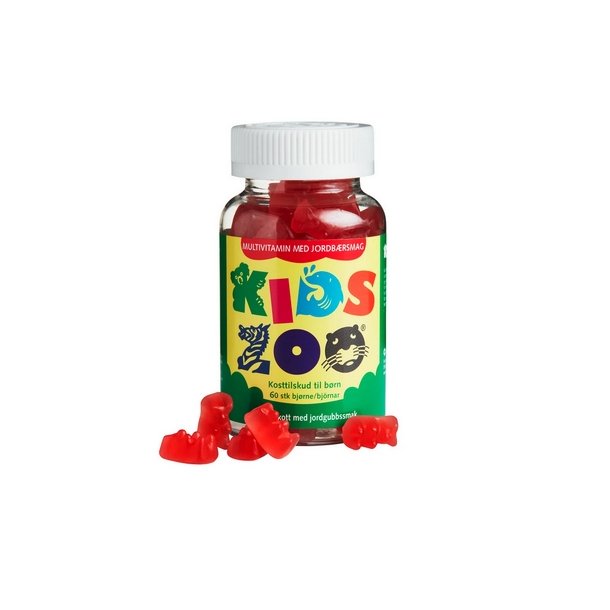 Kids Zoo Multivitamin m. jordbærsmag - 60 stk. Bedst før 2/25
