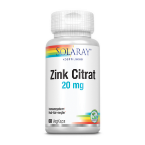 Solaray Zink Citrat - 60 kapsler