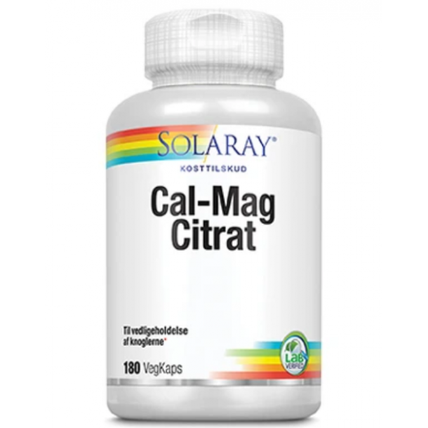 Solaray Cal-Mag Citrat - 180 vegetabilske kapsler