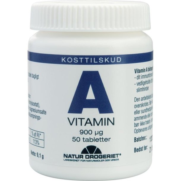 Natur-Drogeriet A-Vitamin 3000 i.e. 900 mcg - 50 tabletter