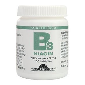 Natur-Drogeriet B3 Niacin Nikotinsyre 9 mg. - 100 tabletter
