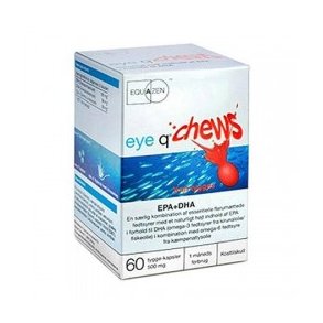 Equazen Fiskeolie chews - Tyggekapsel m. jordbrsmag - 60 kapsler