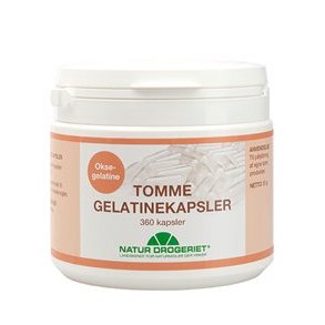 Natur-Drogeriet Gelatine kapsler, tomme - 360 kap.