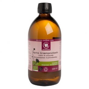 Urtekram Hørfrø- og kæmpenatlysolie - økologisk - 500 ml.