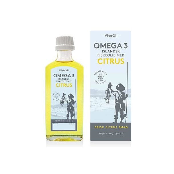 Bornholms Islandsk fiskeolie citrus Omega 3  - 240 ml