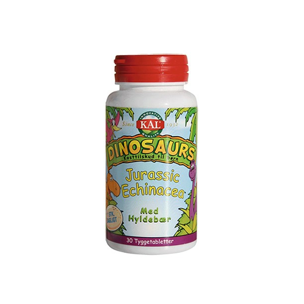 KAL Dinosaurs Jurassic Echinacea med hyldebr - 30 tyggetabletter Bedst fr 3/24