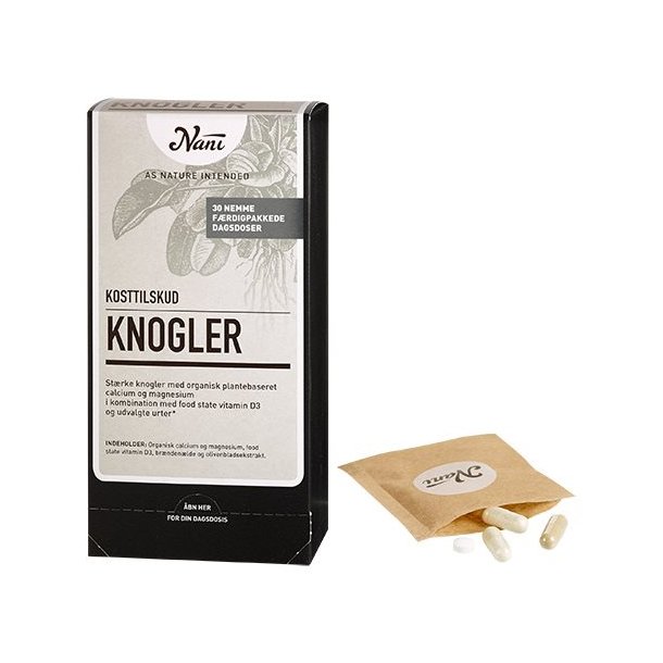 Nani Knogler Helsepakke - Calcium, Magnesium, Vitamin D3 - 30 breve