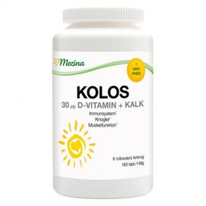 Mezina Kolos 30g D-Vitamin + Kalk - 180 tabletter