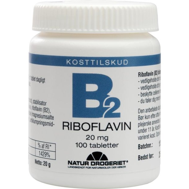 Natur-Drogeriet B2-Vitamin 20 mg. - 100 tabletter