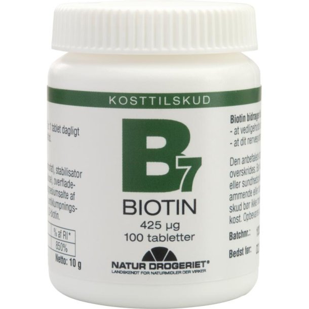 Natur-Drogeriet Biotin 425 g. - 100 tabletter