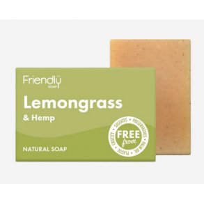 Friendly Sbebar Citrongrs og hamp - Vegan - 95 gr.