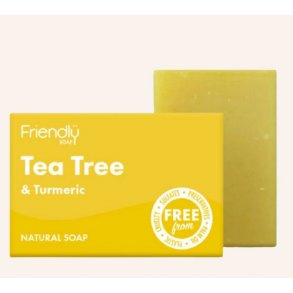 Friendly Sbebar Tea tree og gurkemeje - Vegan - 95 gr.