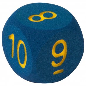 VOLLEY Skumterning med tal 16x16x16 cm. - Blå